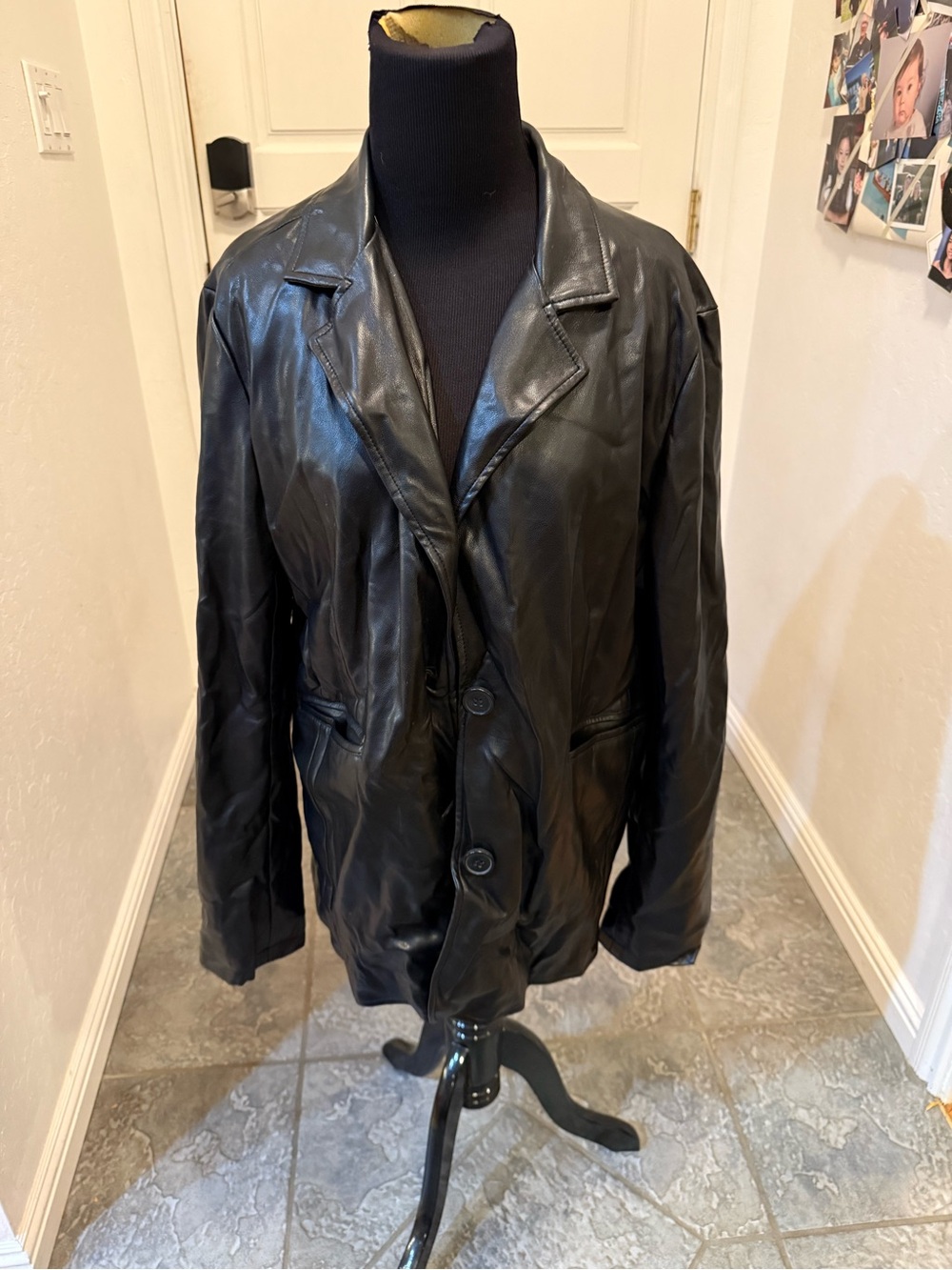 Urban Outfitters Black Leather Blazer Jacket